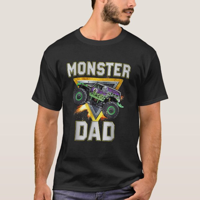 Monster Truck Dad Family Birthday Party Father s D T-Shirt (Front)