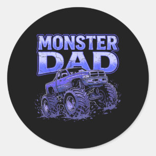 Monster Truck Dad Family Matching Monster Truck Classic Round Sticker