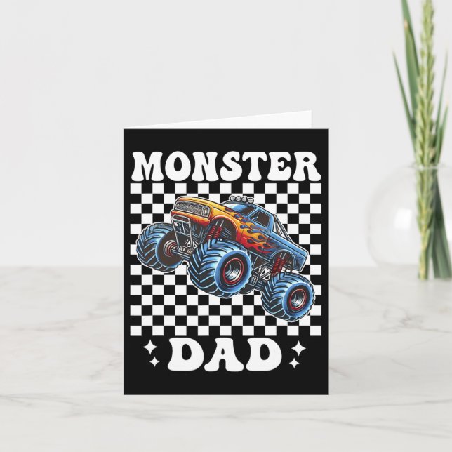 Monster Truck Dad Monster Truck Are My Jam Truck L Card (Front)