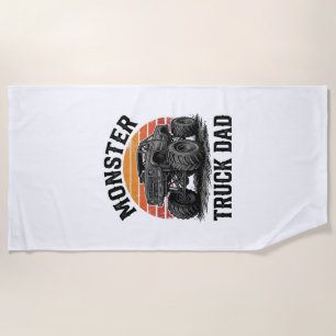 Monster Truck Dad Vintage Off Road Graphic_1 Beach Towel