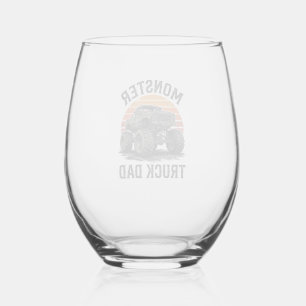 Monster Truck Dad Vintage Off Road Graphic_1 Stemless Wine Glass