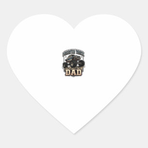 Monster Truck Dad Vintage Vector Shirt Design_1 Heart Sticker
