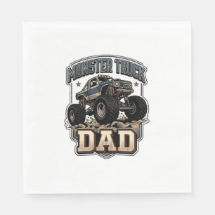 Monster Truck Dad Vintage Vector Shirt Design_1 Napkin