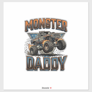 Monster Truck Daddy Vintage Engraving Shirt Design
