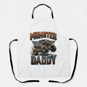 Monster Truck Daddy Vintage Engraving Shirt Design Apron