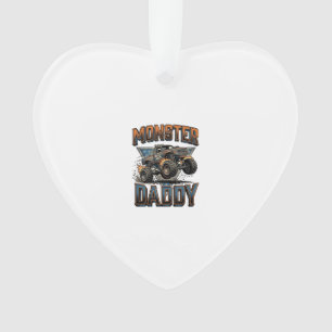 Monster Truck Daddy Vintage Engraving Shirt Design Ornament