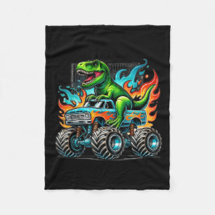 Monster Truck Dinosaur Birthday Party Monster Truc Fleece Blanket