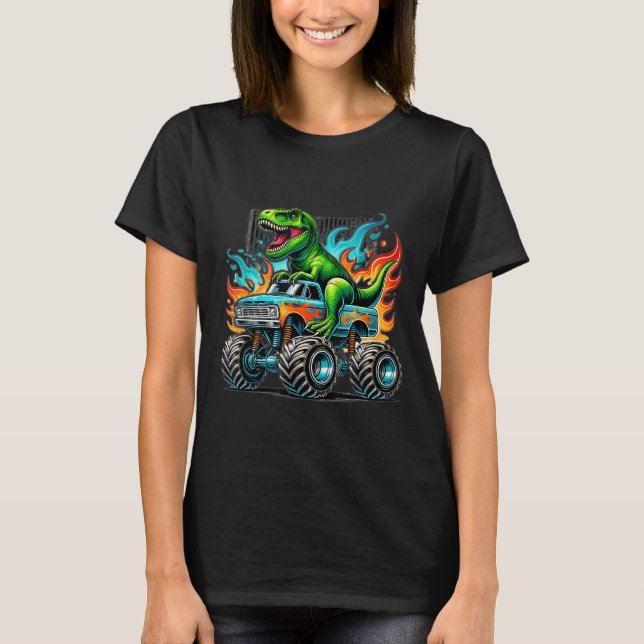 Monster Truck Dinosaur Birthday Party Monster Truc T-Shirt (Front)