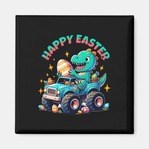 Monster Truck Dinosaur Boys Easter Graphic Top  Magnet