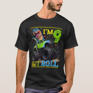 Monster Truck Dinosaur I m 9 This is How I Roll 9  T-Shirt
