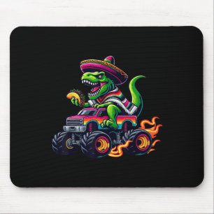 Monster Truck Dinosaur Taco Sombrero Kids Boys Cin Mouse Mat