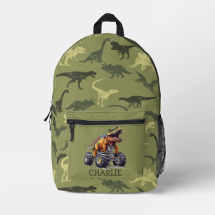 Monster Truck Dinosaur theme Printed Backpack