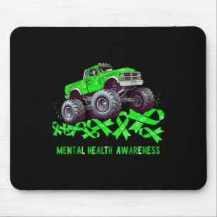 Monster Truck Drives Over Ribbon Mental Health Awa Mouse Mat