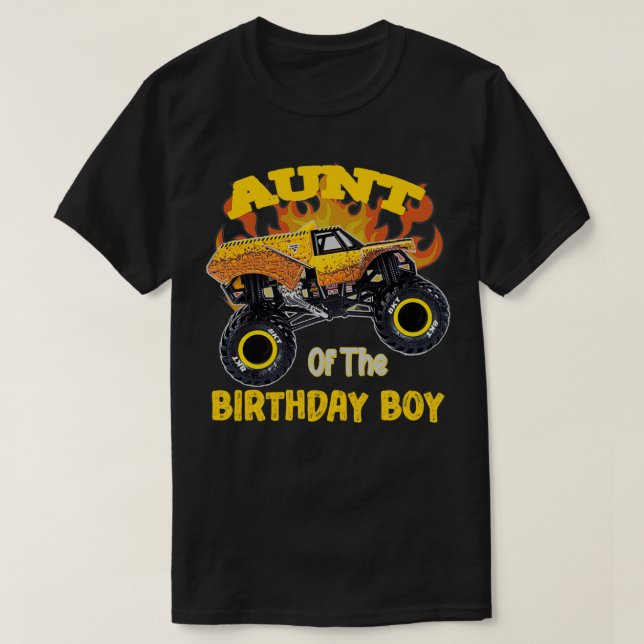 Monster truck Earth Aunt of The Birthday Boy 2 T-Shirt (Design Front)