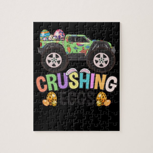 Monster Truck Easter Crushing Eggs Jigsaw Puzzle (Vertical)