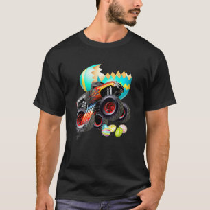 Monster Truck Eggs Easter Egg Hunting Boys Kids T-Shirt