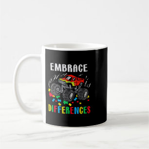 Monster Truck Embrace Differences Shirt Boy Autism Coffee Mug