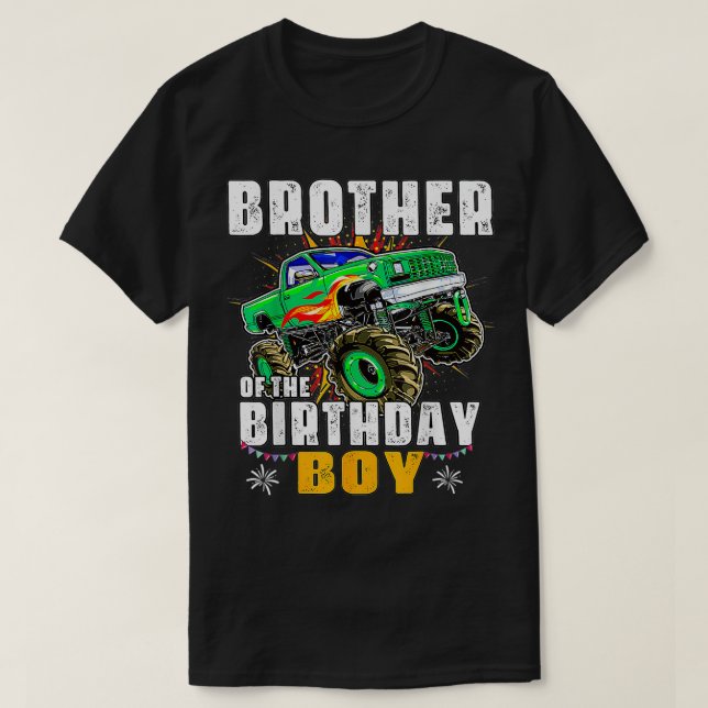 Monster Truck Family Matching Brother of the Birth T-Shirt (Design Front)
