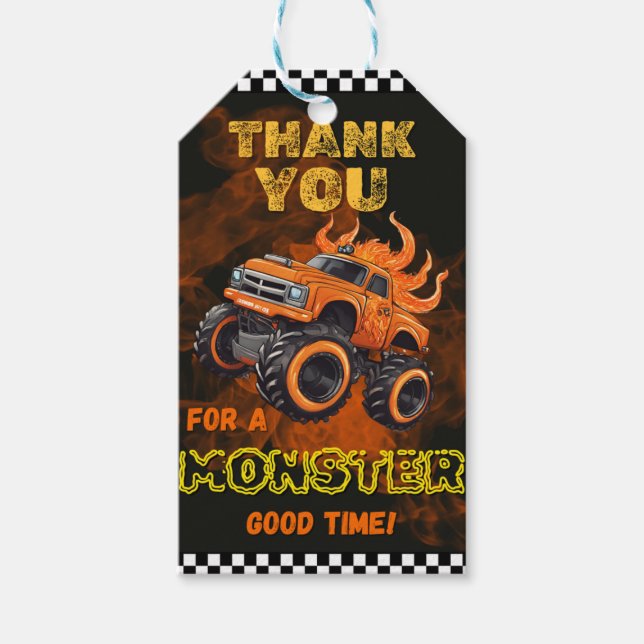 Monster Truck Favour Tag (Front)