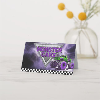 Monster Truck Food Label Tent Place Card