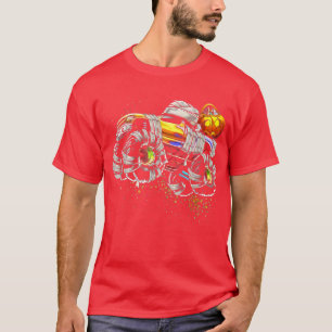 Monster Truck Ghost Halloween TrickOrTreating Pump T-Shirt