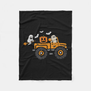 Monster Truck Ghost Pumpkin Halloween Costume Boy  Fleece Blanket
