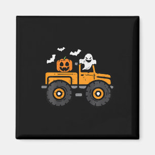 Monster Truck Ghost Pumpkin Halloween Costume Todd Magnet