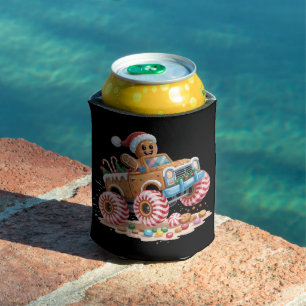 Monster Truck Gingerbread Man Christmas Baking Can Cooler