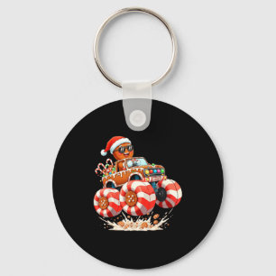 Monster Truck Gingerbread Man Christmas  Key Ring