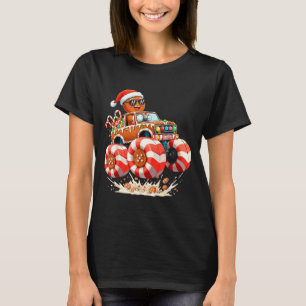 Monster Truck Gingerbread Man Christmas  T-Shirt