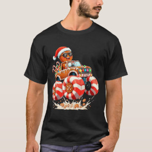 Monster Truck Gingerbread Man Christmas  T-Shirt
