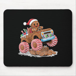 Monster Truck Gingerbread Man Funny Christmas Baki Mouse Mat