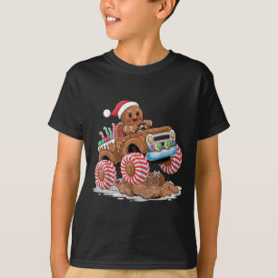 Monster Truck Gingerbread Man Funny Christmas Baki T-Shirt