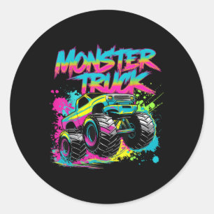 Monster Truck Graffiti Art Colourful Classic Round Sticker