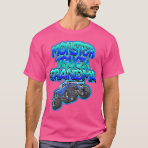 Monster Truck Grandma Cool Blue Graffiti Style T-Shirt