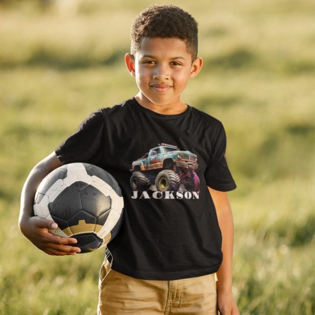 Monster Truck Graphic Name T-Shirt For Boys (Creator Uploaded)