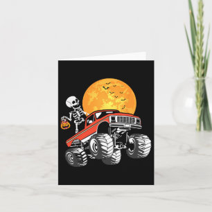 Monster Truck Halloween Boys Truck Pumpkin  Card