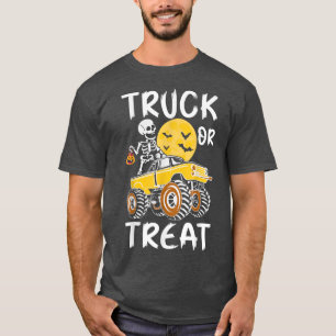 Monster Truck Halloween Party Skeleton Pumpkin Tru T-Shirt