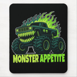 Monster Truck Horror Flame Mouse Mat