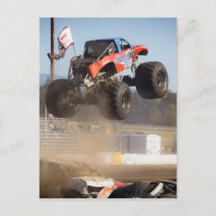 Monster Truck Jumping Postcard