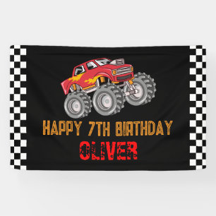Monster Truck Kid's Birthday Party Banner