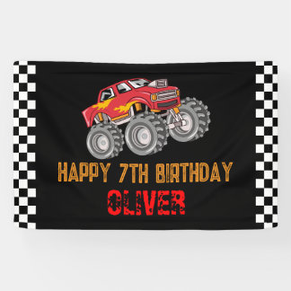 Monster Truck Kid's Birthday Party Banner