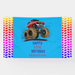 Monster Truck Kid's Birthday Party boy  Banner
