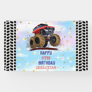 Monster Truck Kid's Birthday Party boy  Banner