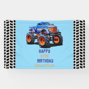 Monster Truck Kid's Birthday Party boy Banner