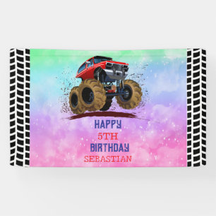 Monster Truck Kid's Birthday Party boy  Banner