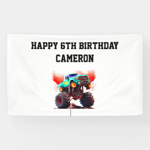 Monster Truck Kids Birthday Party Invitation Banner