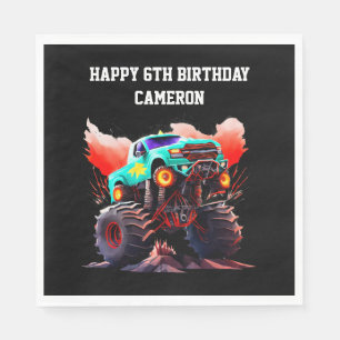 Monster Truck Kids Birthday Party  Napkin
