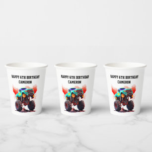 Monster Truck Kids Birthday Party Paper Cups