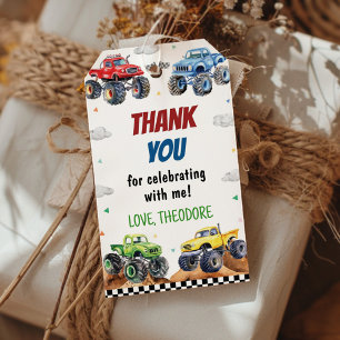 Monster Truck Kids Birthday Party Thank You Gift Tags